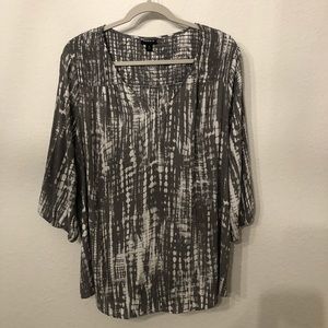 Gray and White Torrid Blouse
